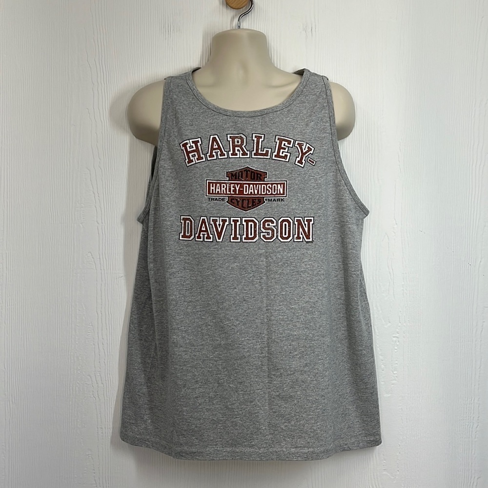 Harley Davidson - New Smyrna Beach HD Bald Eagle Ride To Live Gray Tank Size L